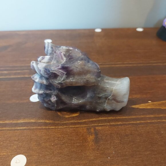 Chevron Amethyst (Dream Amethyst) Crystal Dragon Head - Picture 3 of 8